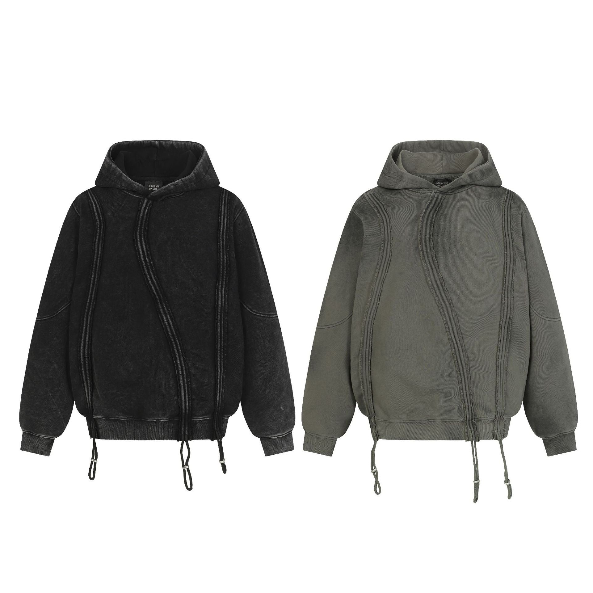 Gathered Waved Hoodie