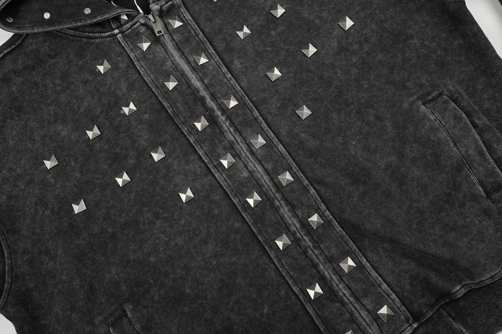 Napoleon Pyramid Stud Zip-up Hoddie