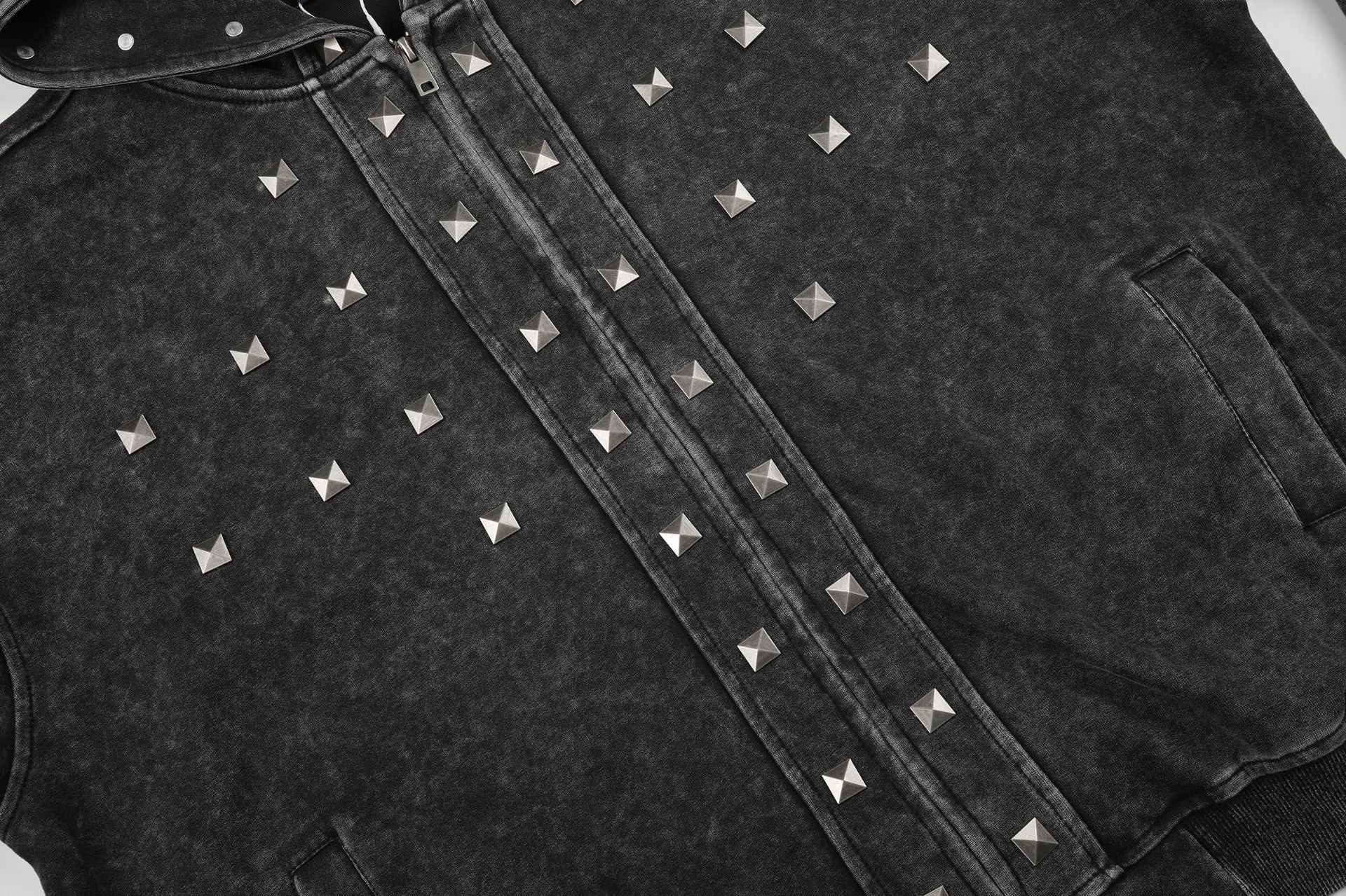 Napoleon Pyramid Stud Zip-up Hoddie