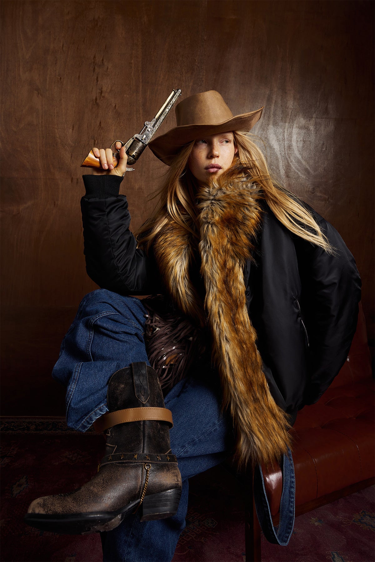 Oversize Faux Fur Flight Bomber Jacket