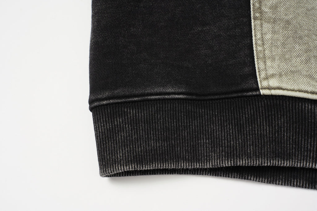 Patched Distressed Hoddie