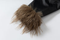 Fleece Lining Faux Fur Over Biker Jacket