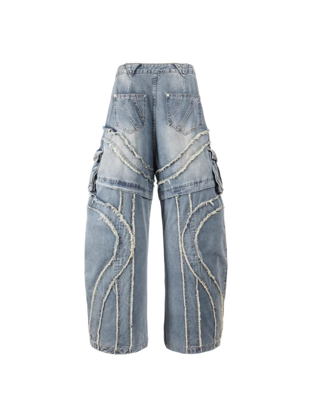 Baggy Curved Wave Denim Jeans