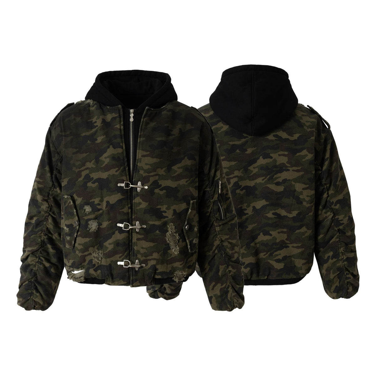 Army Green Hooded Layer Jacket