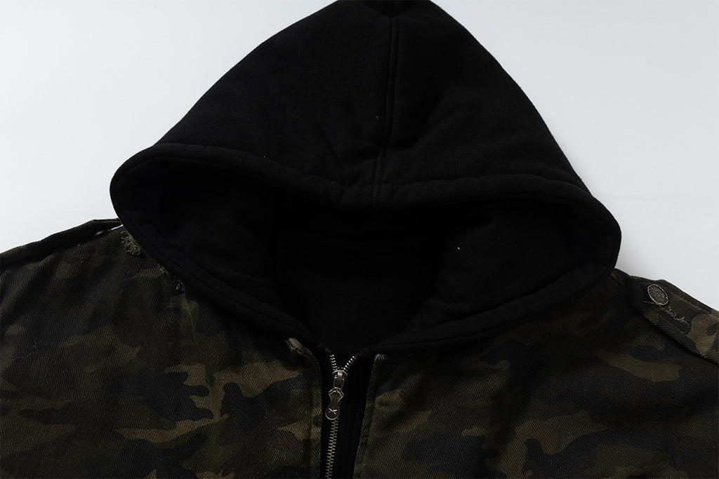 Army Green Hooded Layer Jacket