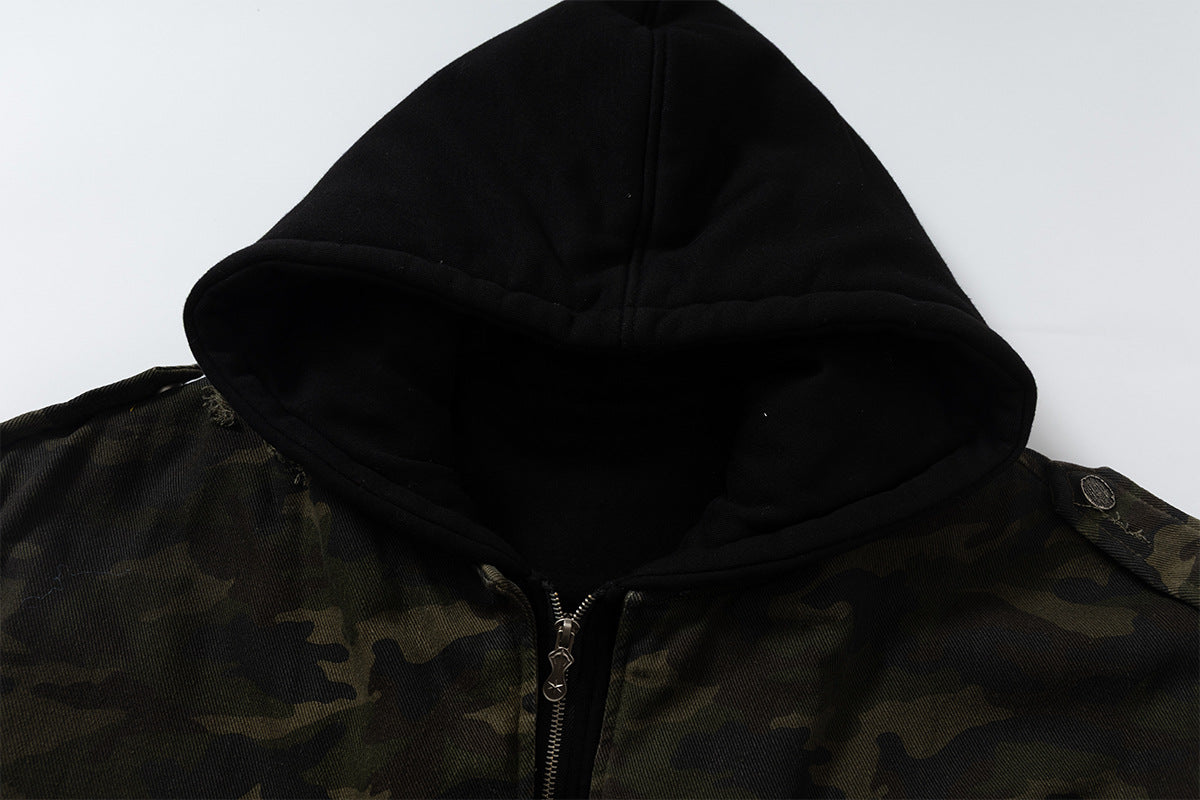 Army Green Hooded Layer Jacket