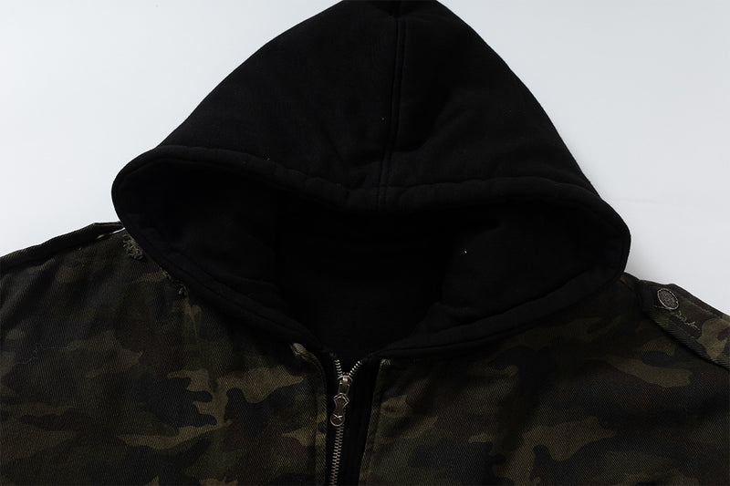 Army Green Hooded Layer Jacket