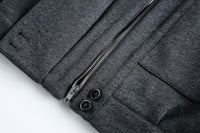 Grey Detachable Faux Fur Neck Hiking Jacket