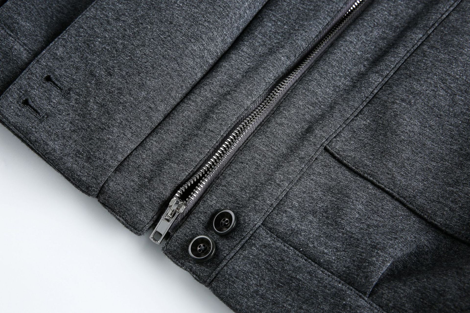 Grey Detachable Faux Fur Neck Hiking Jacket