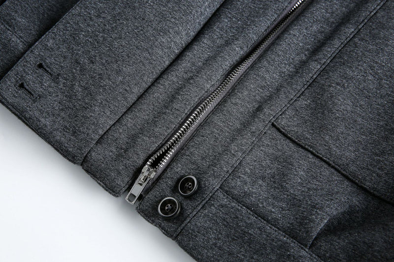 Grey Detachable Faux Fur Neck Hiking Jacket