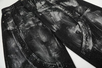 Brushed Black Studded Denim Pants