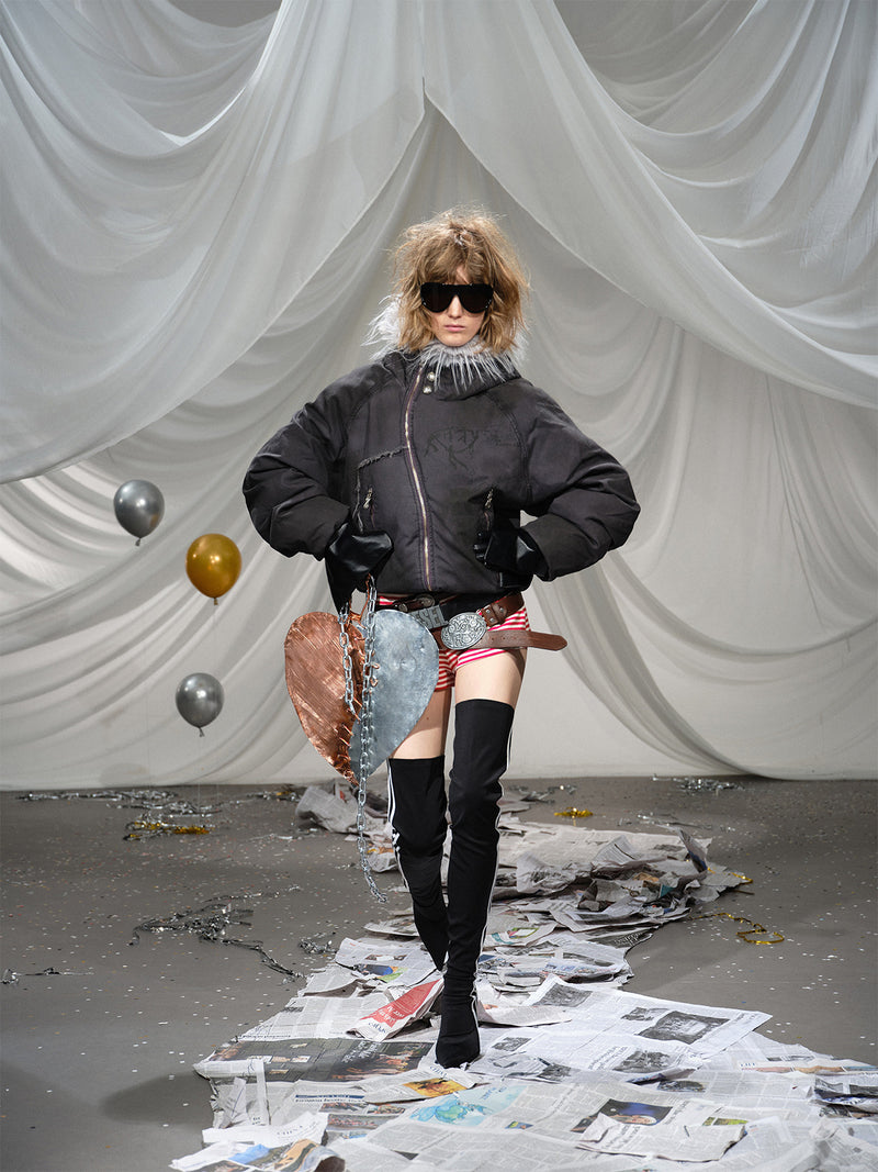 Asymmetrical Zip Hooded Jacket