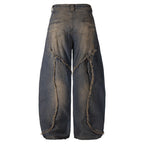 Heavy Wash Distressed Denim Pants