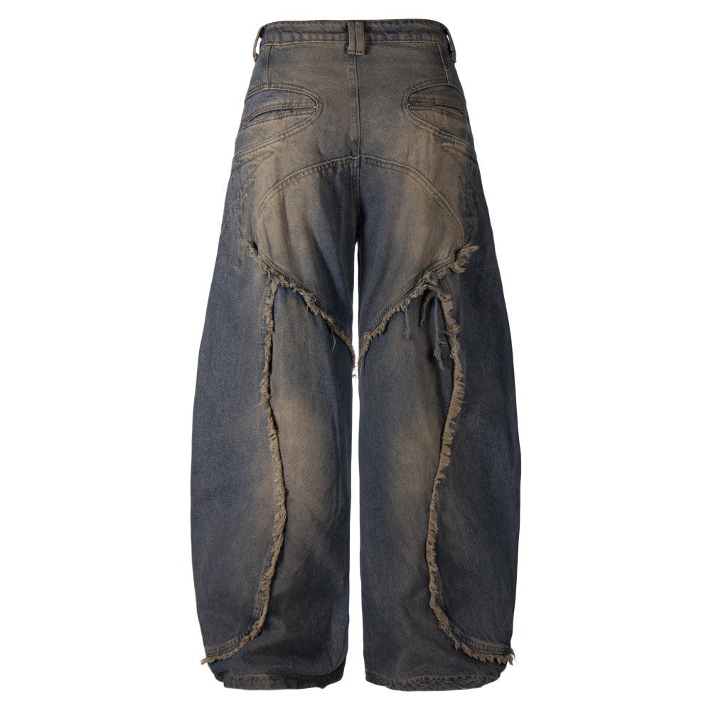 Heavy Wash Distressed Denim Pants