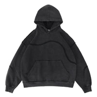 Oversized Distressed Wave Hoodie