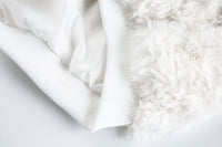 White Fleece Fur Hooded Zip Up Jackets
