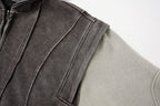 Splited Washed Zip-up Hoodie