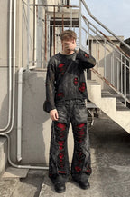 Ripped Devil Blood Baggy Pants