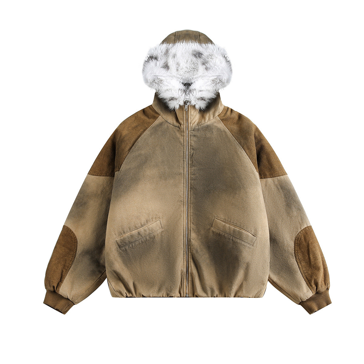 REJECT EJECT | PETTIED | AW25 | Patched Faux Fur Hooded Flight Zip