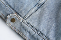 Miu Fleece Lapel Denim Jacket