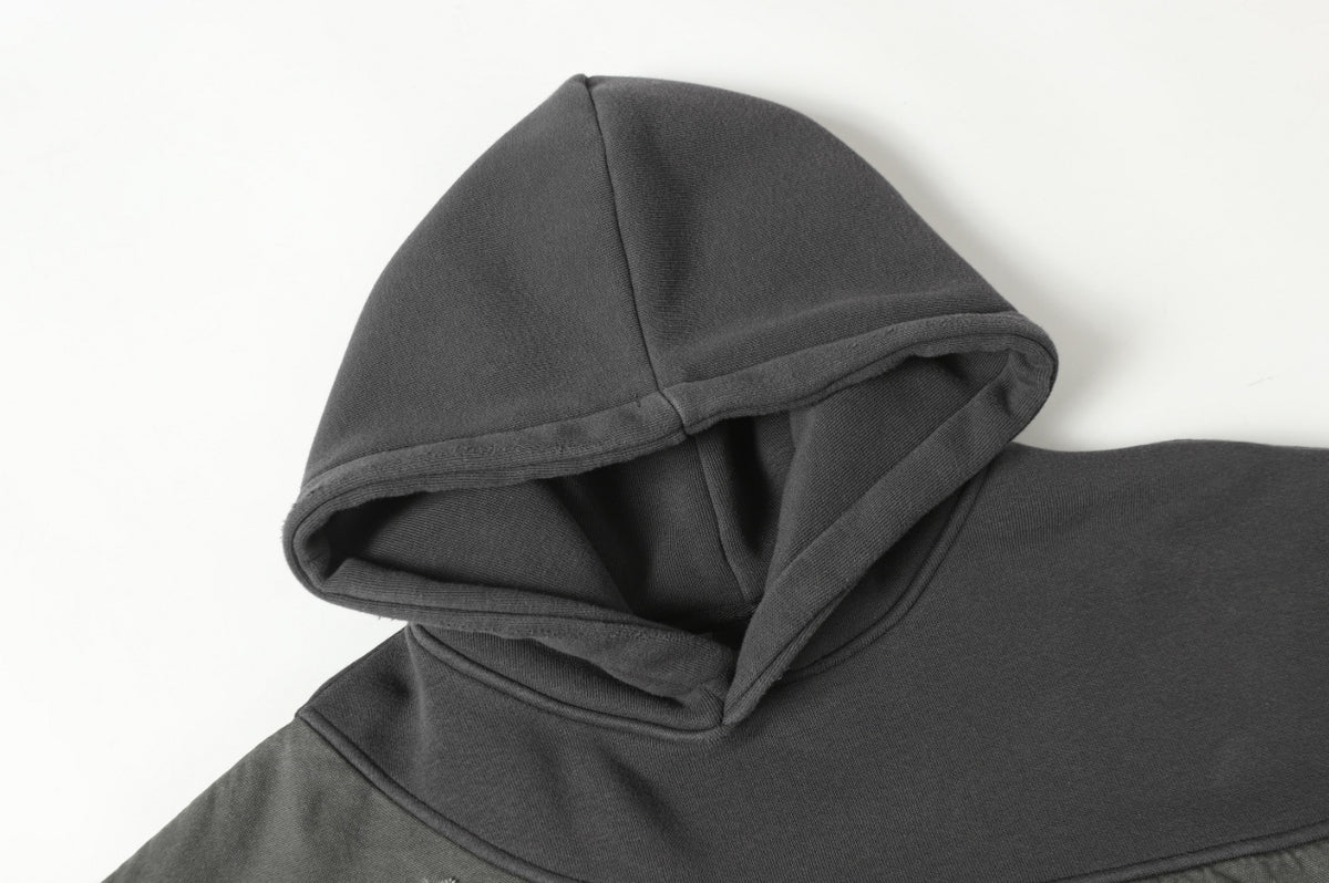 Splited Distressed Hoddie