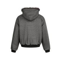 Grey Faux Fur Hooded Flight Jacket
