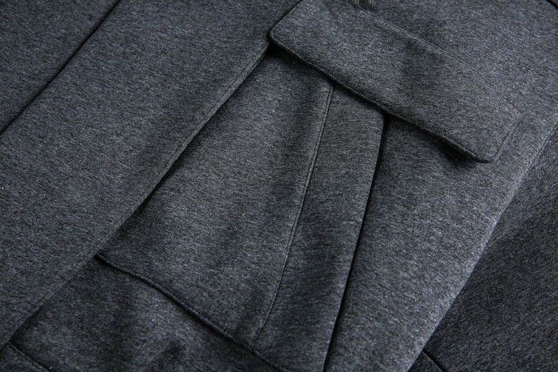 Grey Detachable Faux Fur Neck Hiking Jacket