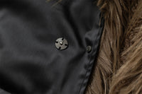 Fleece Lining Faux Fur Over Biker Jacket