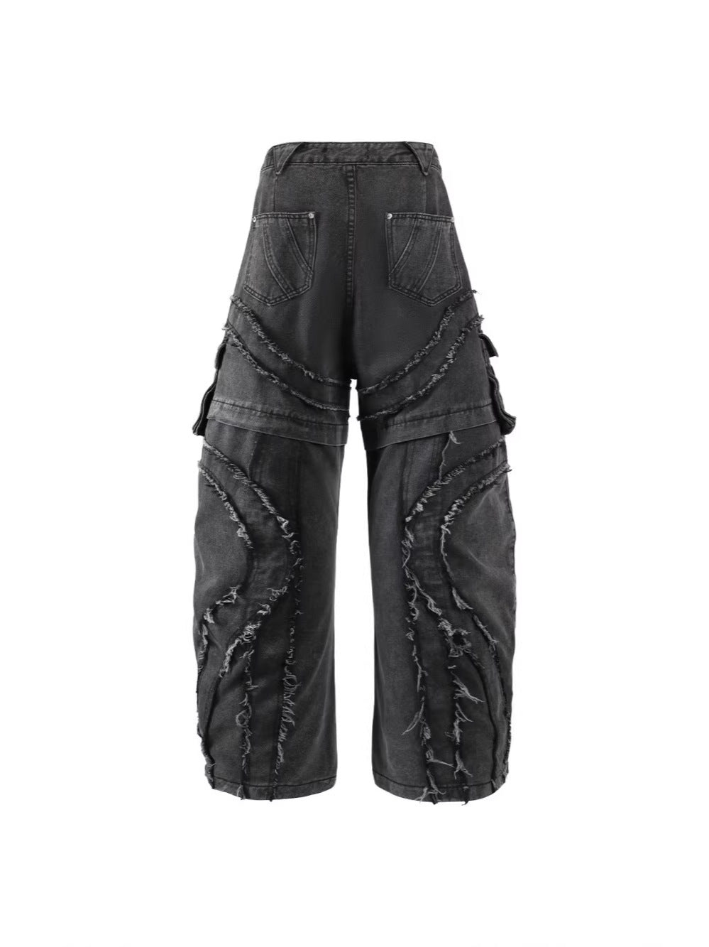 Baggy Curved Wave Denim Jeans