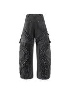 Baggy Curved Wave Denim Jeans