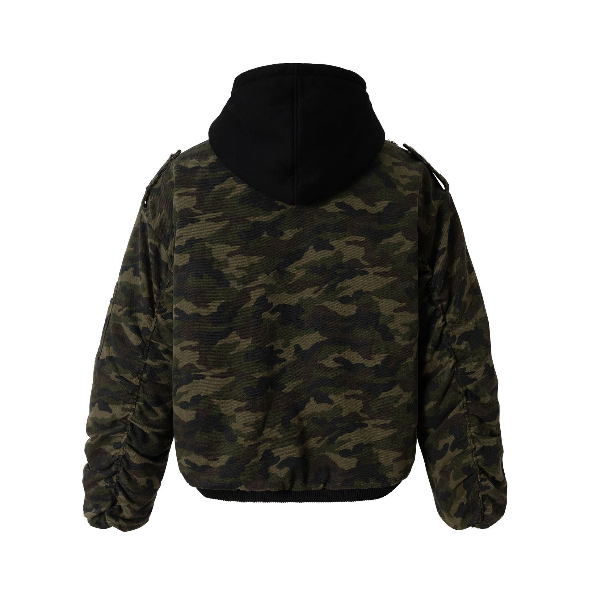 Army Green Hooded Layer Jacket