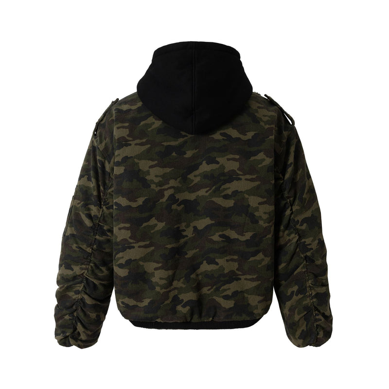 Army Green Hooded Layer Jacket