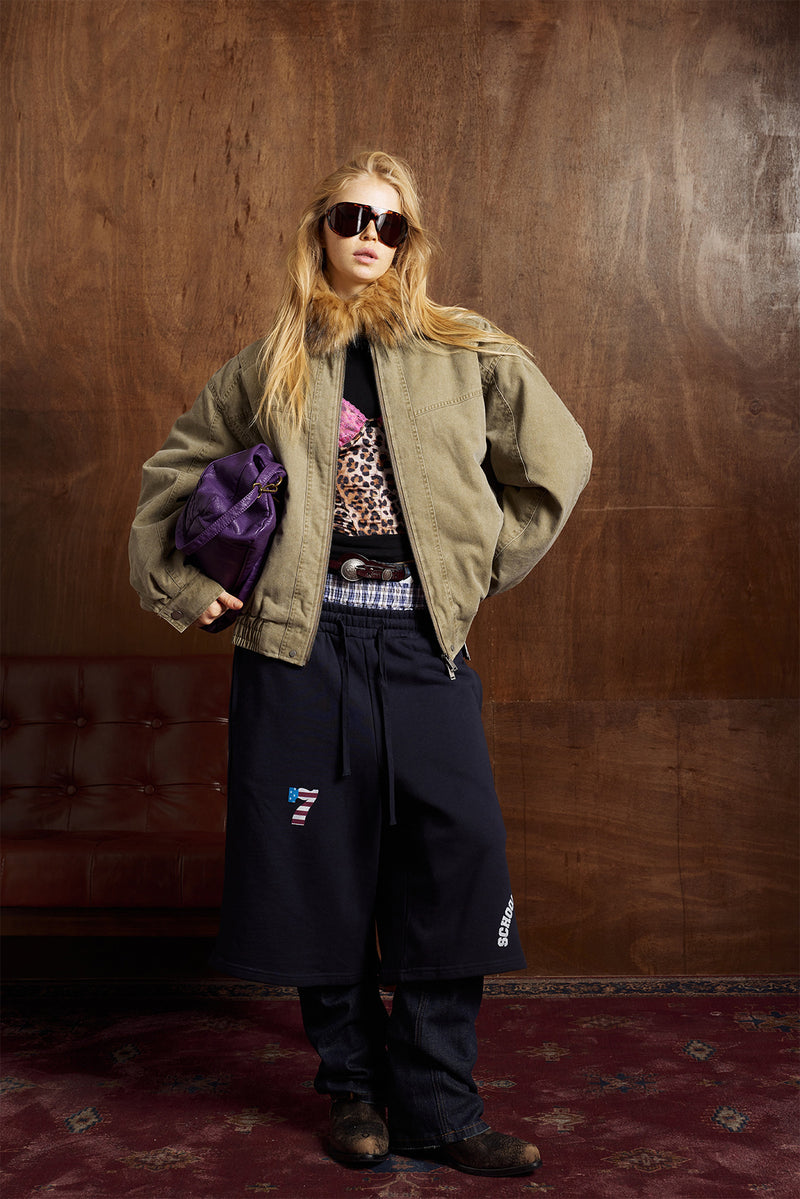 Classic Baggy Flight Funnel Denim Jackets