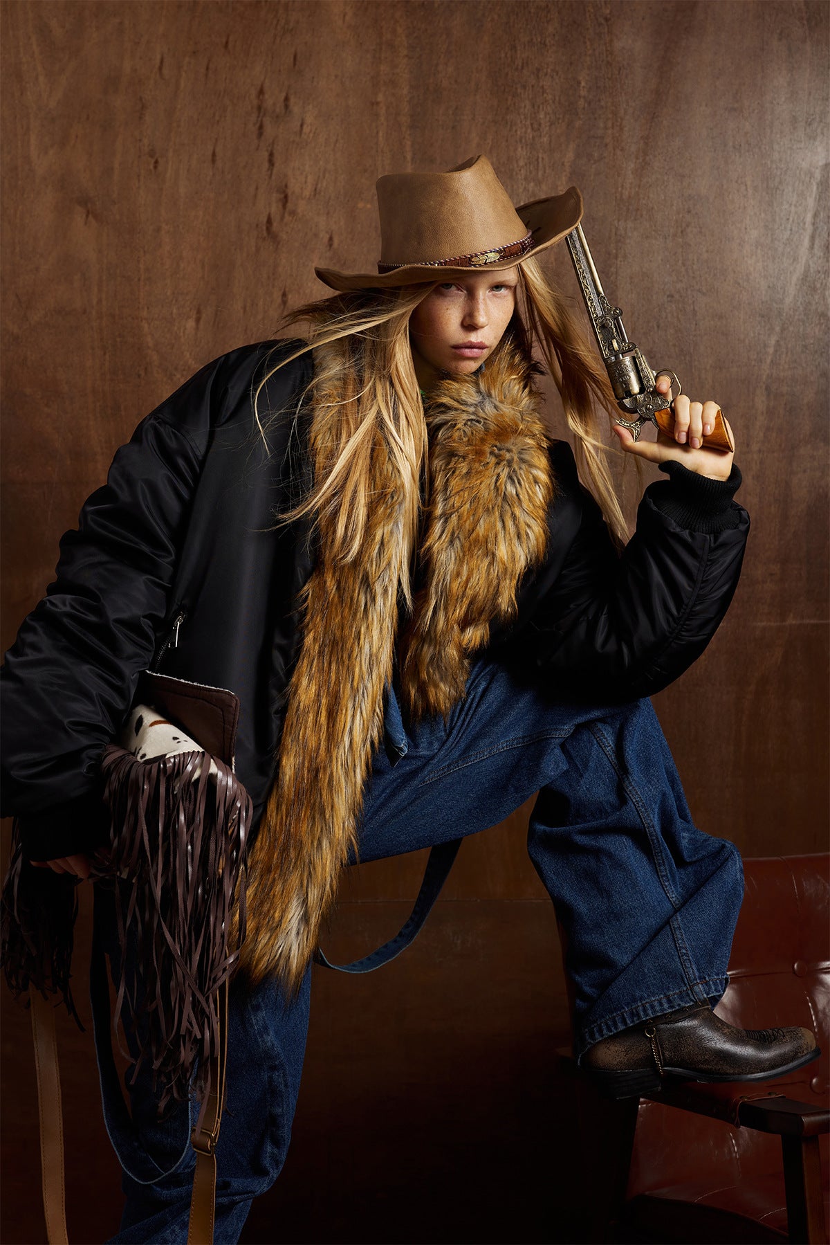 Oversize Faux Fur Flight Bomber Jacket