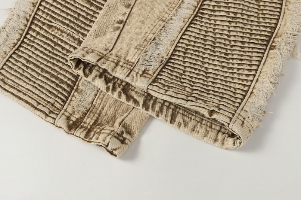 Baggy Curved Biker Denim Pants