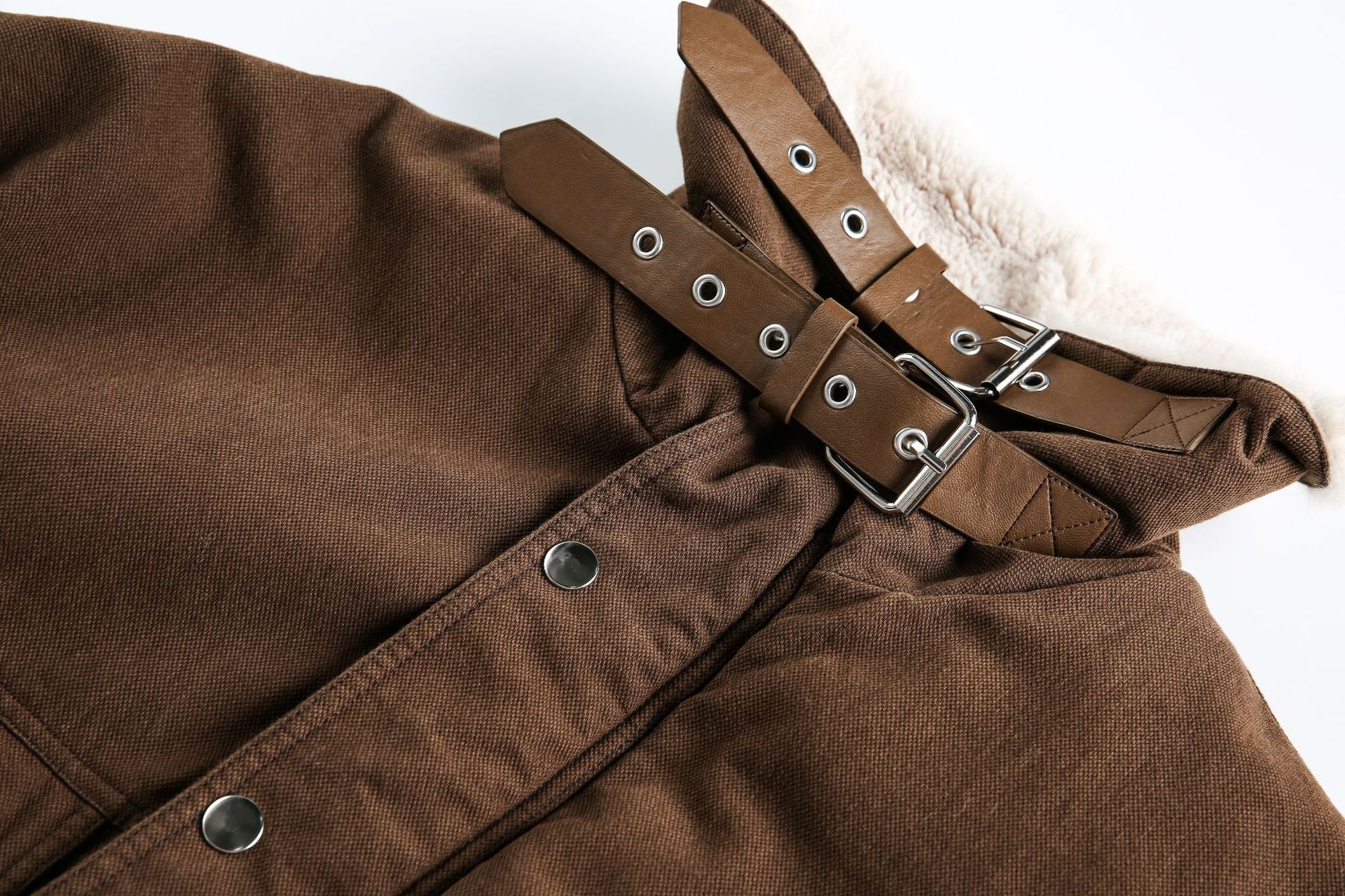 Brown Fleece Neck Funnel Hunter Jackets