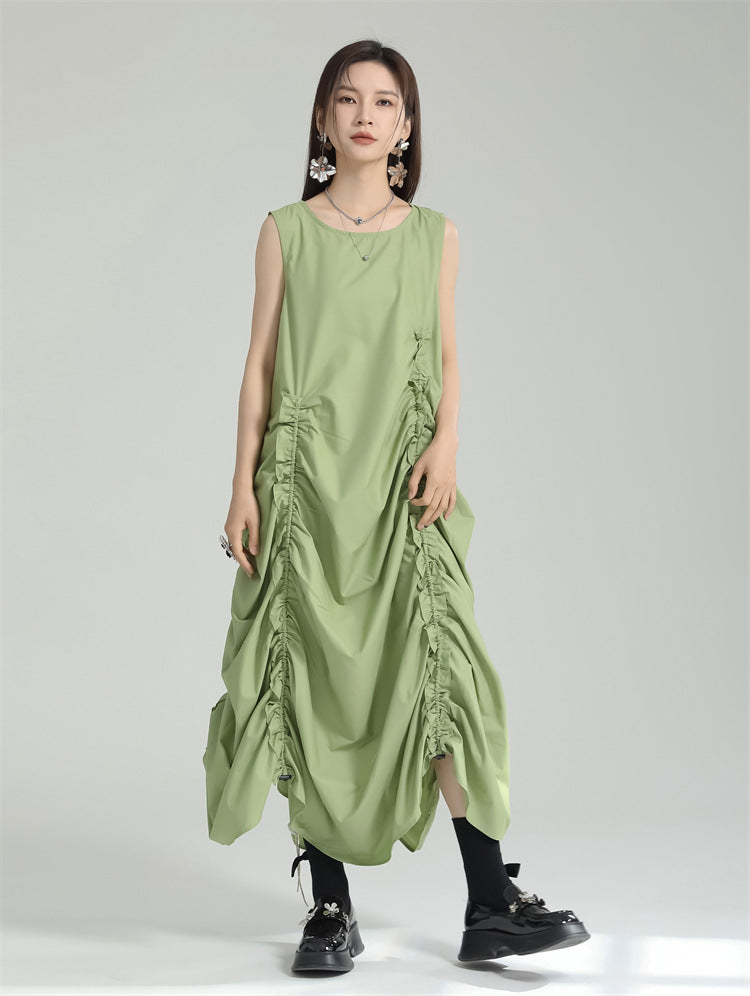GATHERED PUFFER DRESS