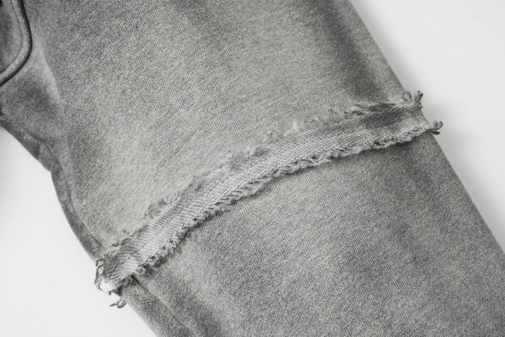 Patched Distressed Hoddie