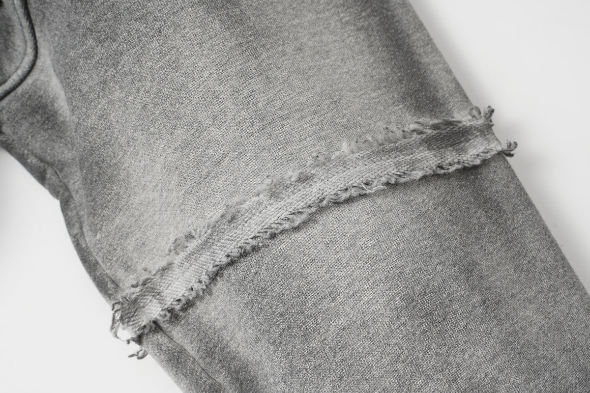 Patched Distressed Hoddie