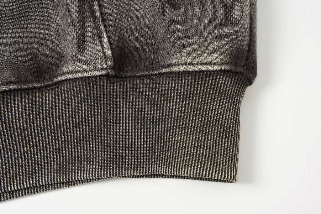 Splited Washed Zip-up Hoodie