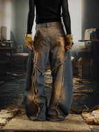 Heavy Wash Distressed Denim Pants