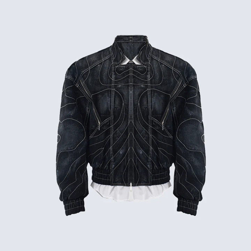 Wave Stitched Denim Jackets