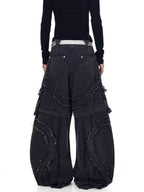 Baggy Curved Wave Denim Jeans