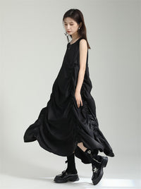 GATHERED PUFFER DRESS