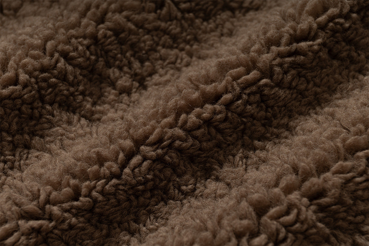 Fleece Lining Faux Fur Over Biker Jacket