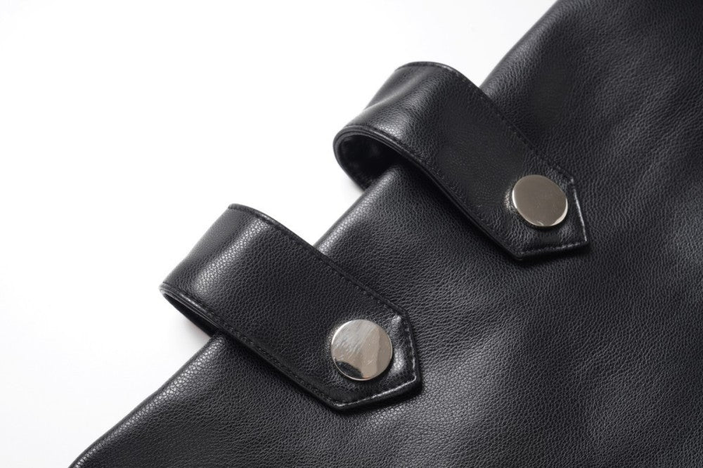 Faux Leather W Zip-up Jacket