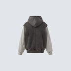 Splited Washed Zip-up Hoodie
