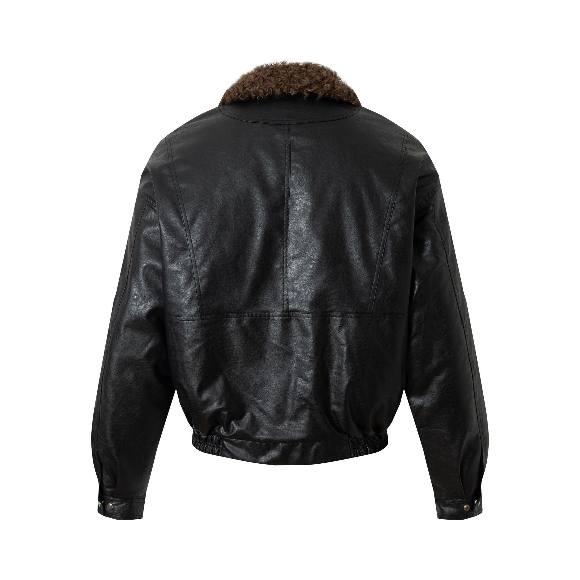 Detachable Fleece Neck Oversized Flight Bomber Jacket