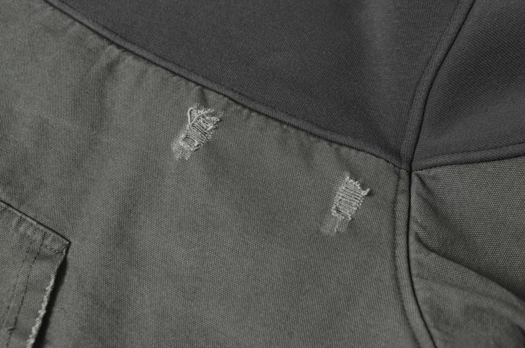 Splited Distressed Hoddie