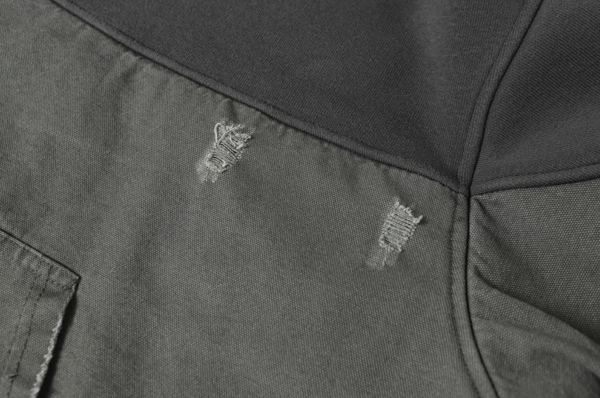 Splited Distressed Hoddie